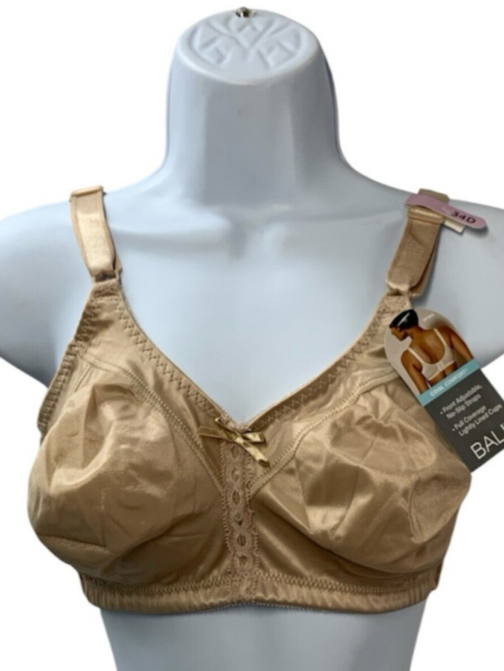 Bali Women's Double Support Wireless Bra Comfortsoft Full-coverage Bra Size 34D